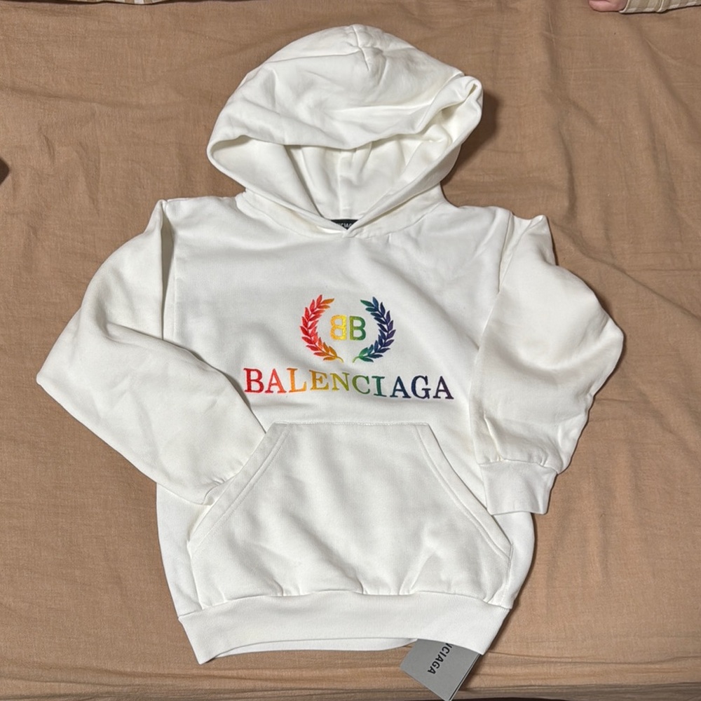Balenciaga White kids Sweatshirt Hoodie- 6- new